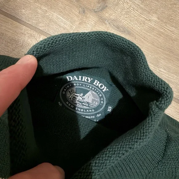 Dairy boy Dark green sweater size XS - Picture 4 of 6